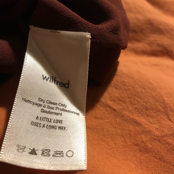 Chocolate brown off the shoulder silk Wilfred top - Picture 3 of 4